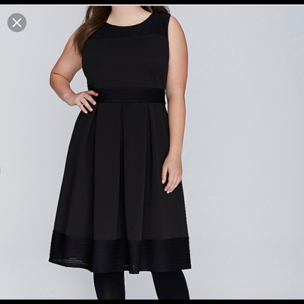 Lane Bryant Black Fit & Flare Scuba Dress sz 28W